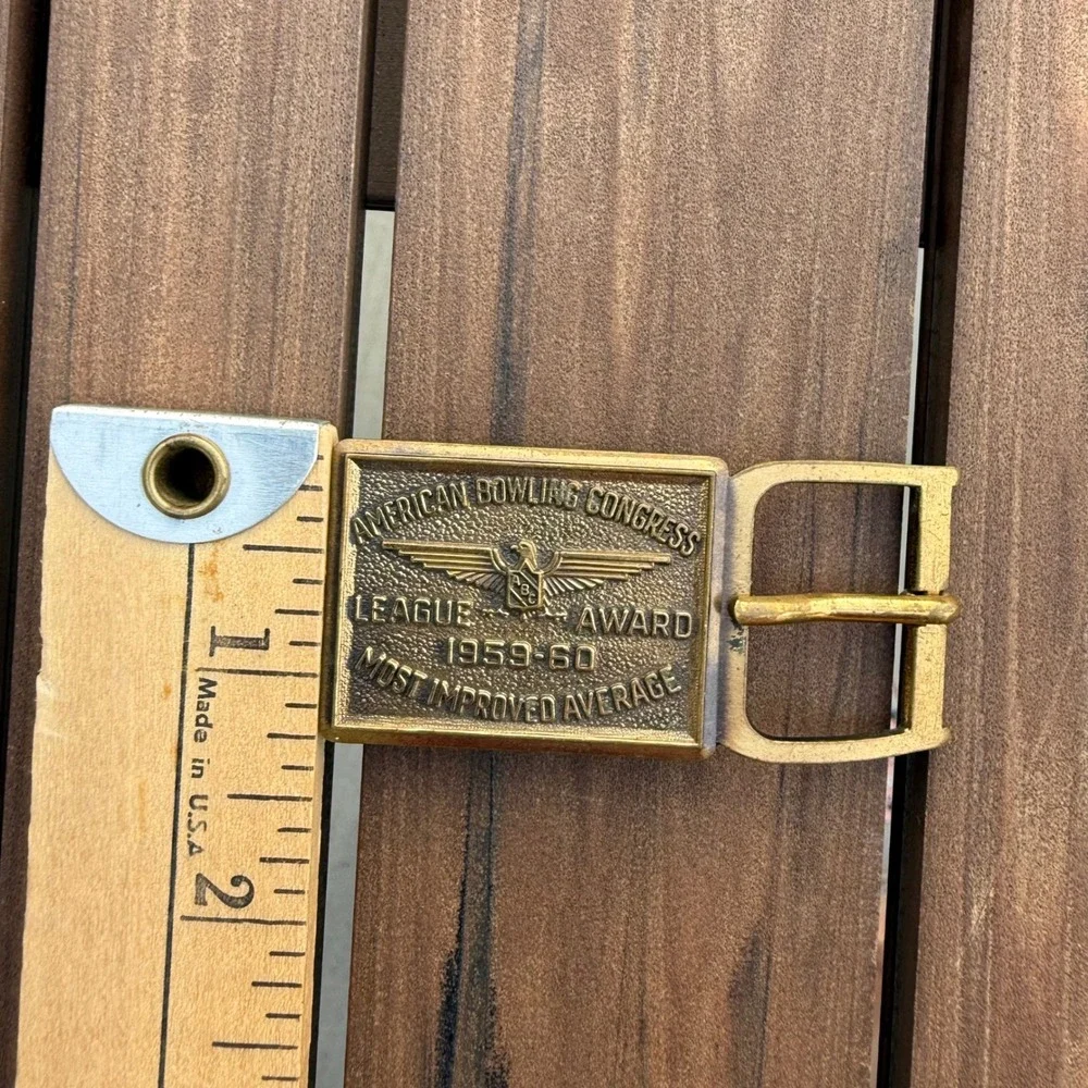 American Bowling Congress League‎ Award Belt Buckle 1959-60 Average Brass